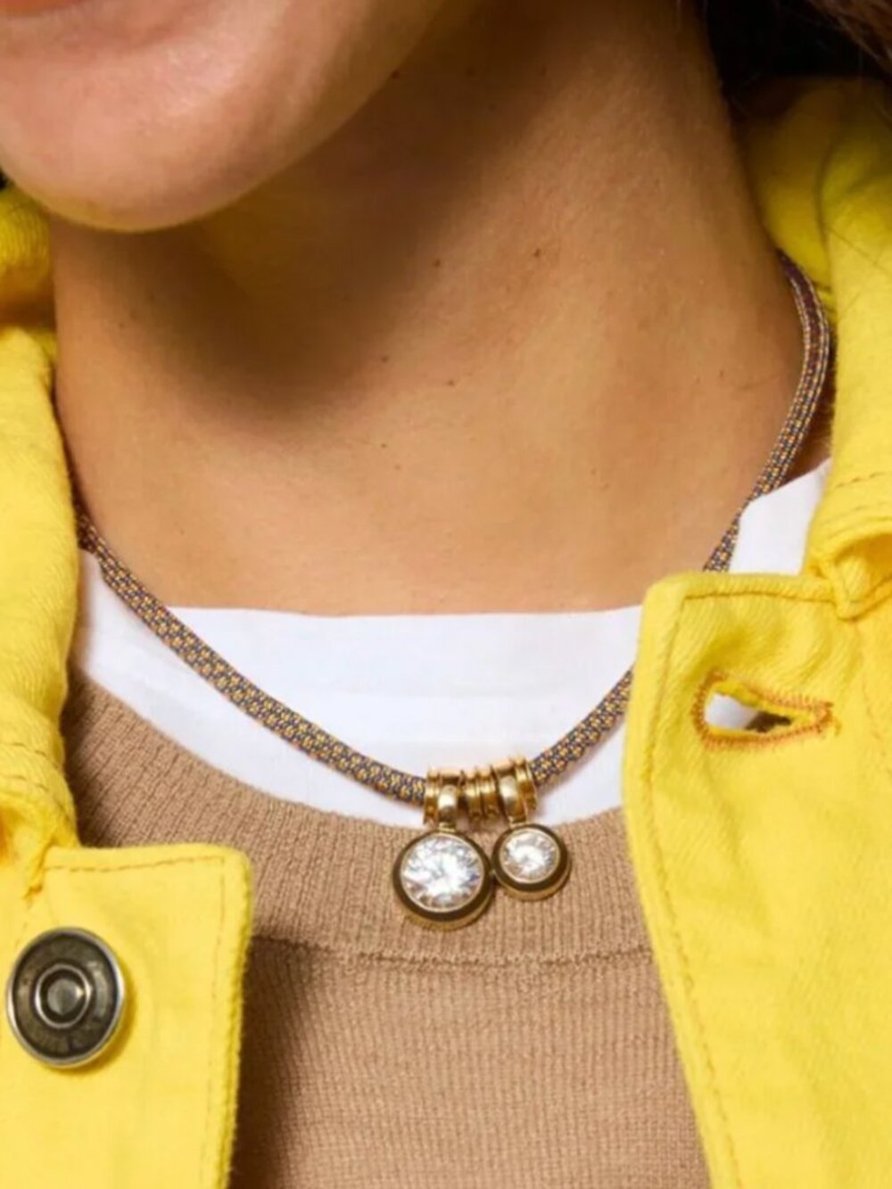 Roxanne Assoulin The Cubic Double Drop Cord Necklace